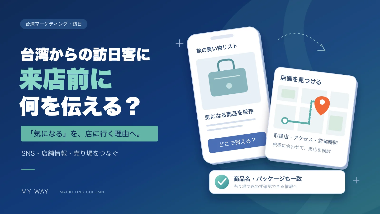 台湾訪日客を来店につなげる情報設計|MY WAY 台湾からの訪日客向けに、SNSの商品紹介から店舗案内、売り場での商品確認までをつなぐ情報設計